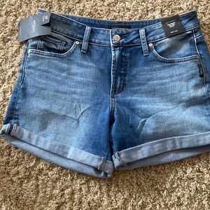 Brand new with tags silver women jean shorts.